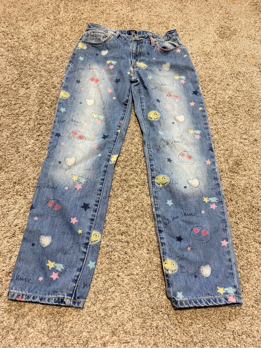 Girls Gap Graffiti Girlfriend Jeans Size 12